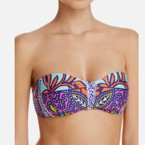 Trina Turk Batik Mix Bandeau Bikini Top | Size 12